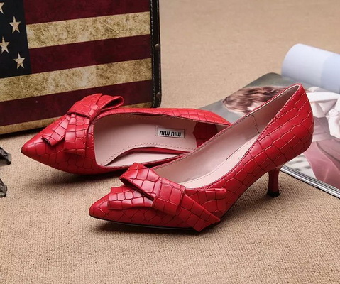 MIUMIU Shallow mouth kitten heel Shoes Women--005
